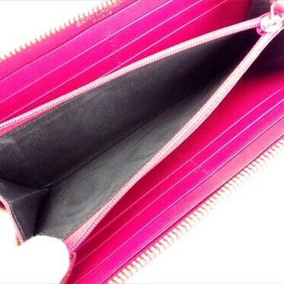 Auth Saint Laurent Long Wallet Pink leather Woman - Picture 4 of 10